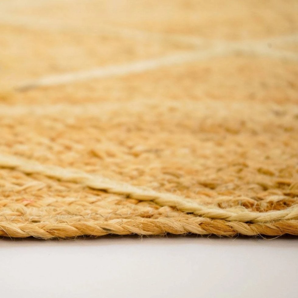 Flechtteppich aus Jute mit strukturierter weißer Raute – Bild 4