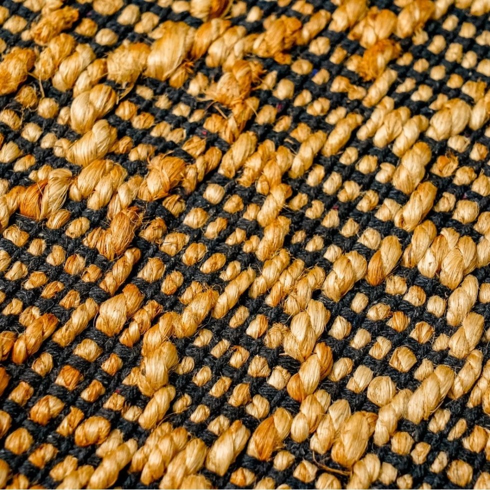 Handgewebter gerippter Jute-Teppich – Bild 5