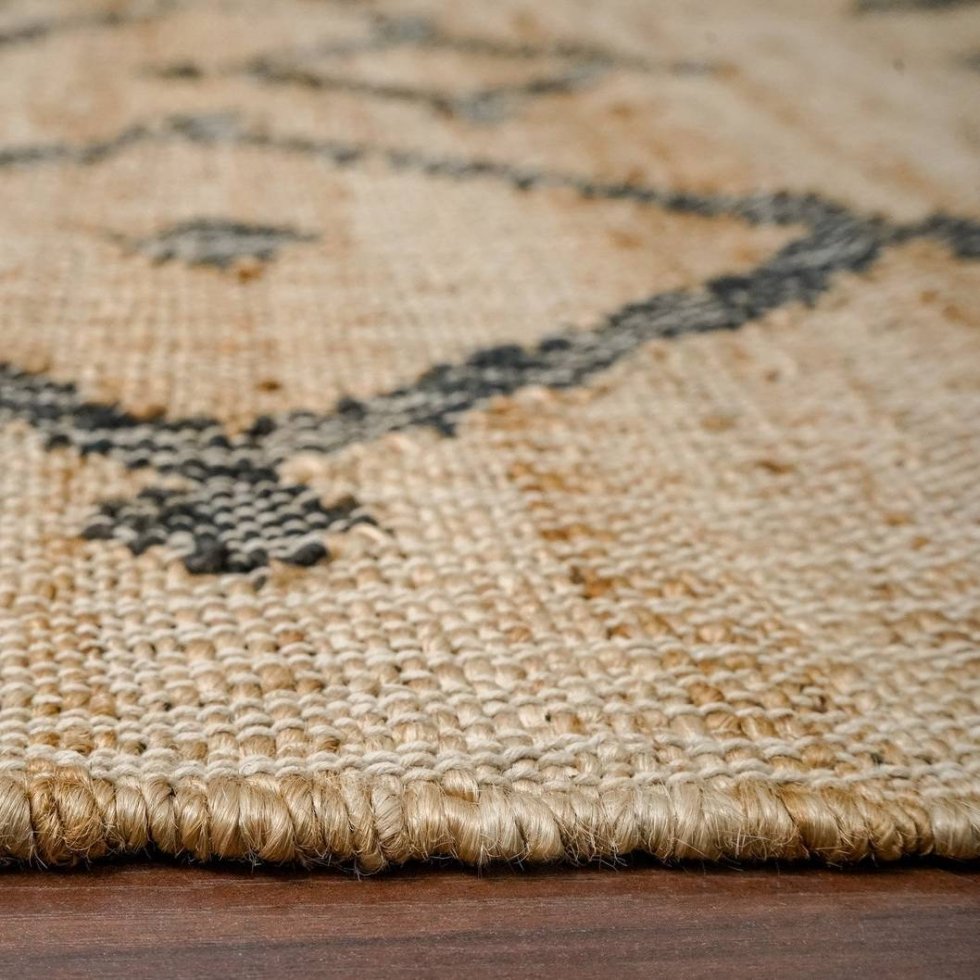 Handgewebter Stammesteppich aus Baumwolle und Jute – Bild 6