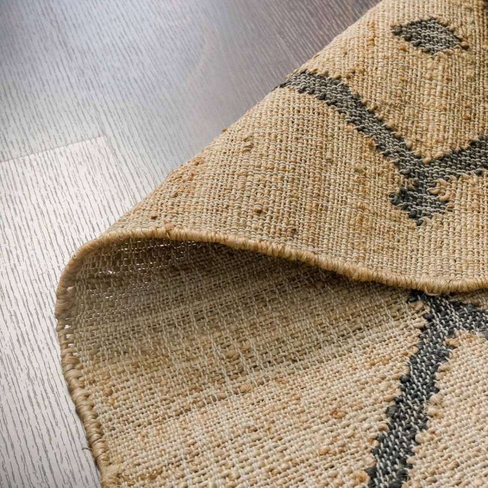 Handgewebter Stammesteppich aus Baumwolle und Jute – Bild 5