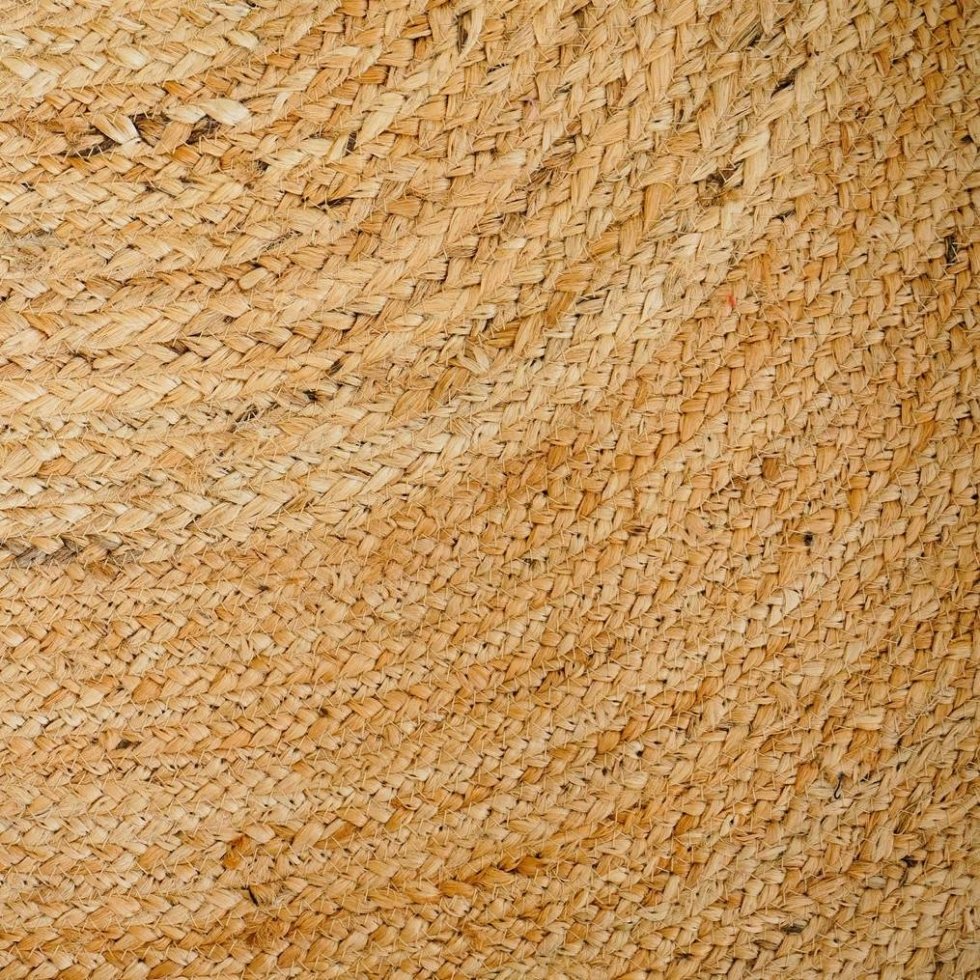 Natürlicher ovaler Teppich aus Jute mit Wellenschliff – Bild 3