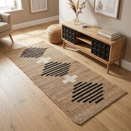Hemp and jute diamond pattern rug