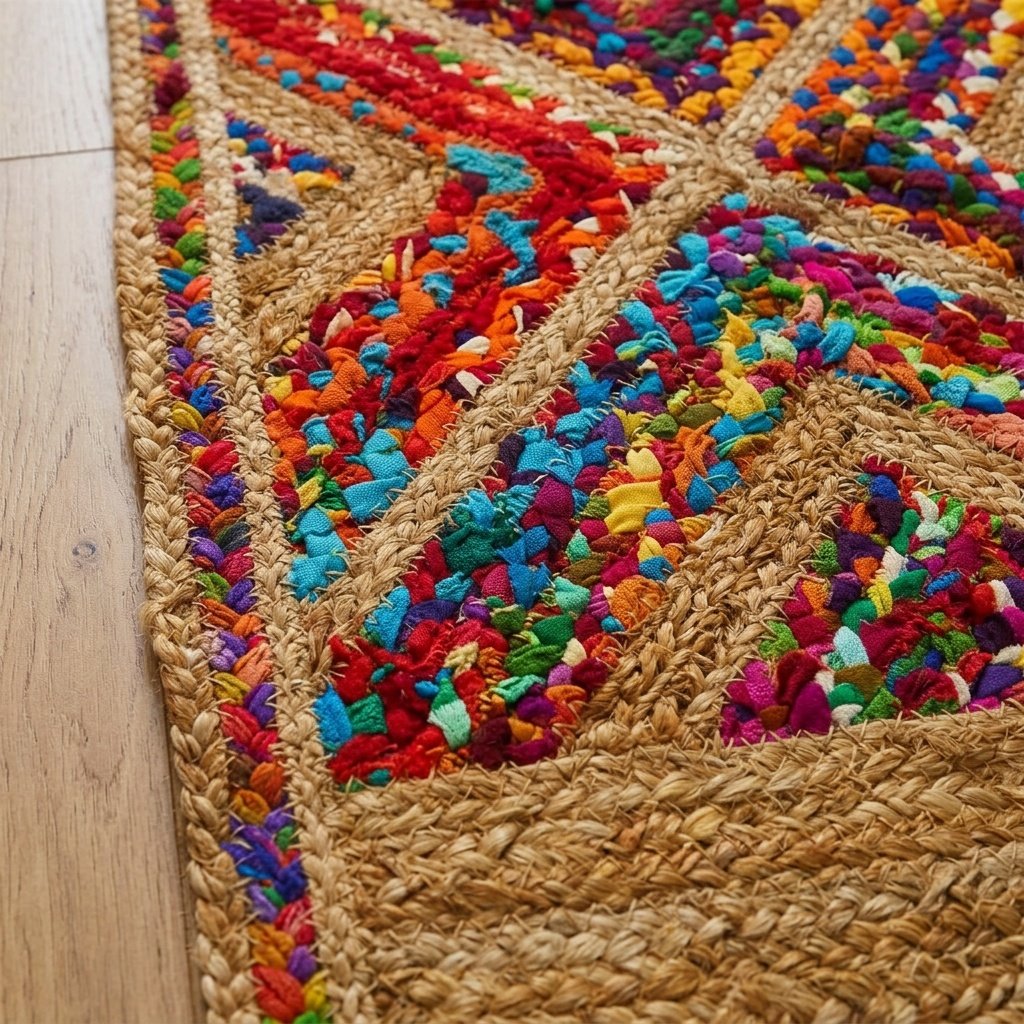 Regenbogen Juteteppich Läufer Rainbow jute rag runner rug