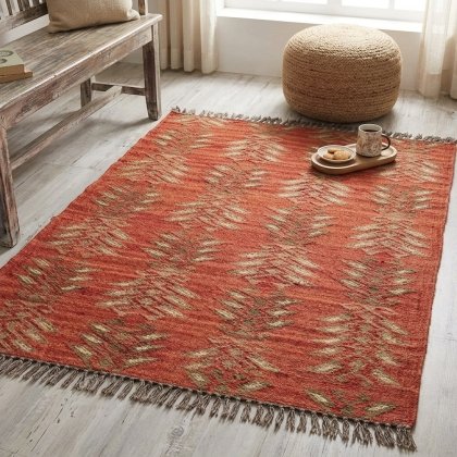 Startseite Reversible wool and jute rug