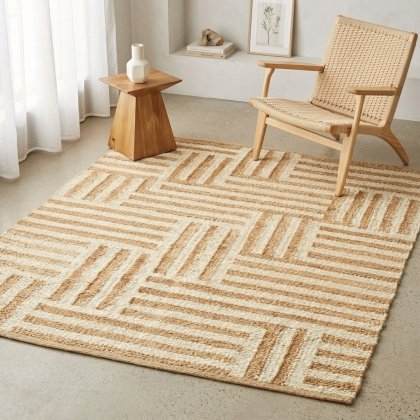 Scandinavian style hemp jute rug