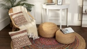 Startseite jute pouf living room