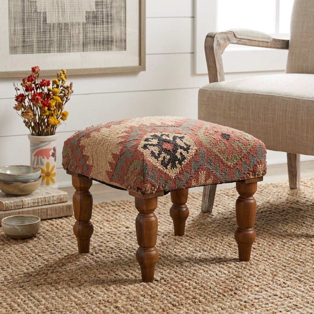Tribal Jute Fußhocker Ottomane Tribal jute footsool ottoman