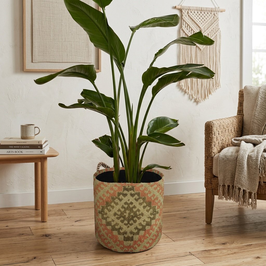 Tribal Jute Kelim Korb für Pflanze Tribal jute kilim basket for plant